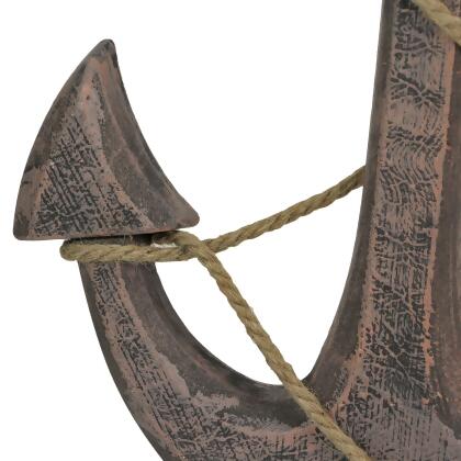 Large 24"x16" Ship Anchor & Rope Wall Hanging + Easy Hang Rope - Big Nautical Decor alternate image