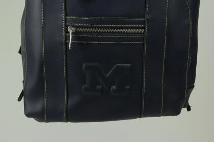 Michigan Wolverines Blue Embossed Leather Backpack alternate image