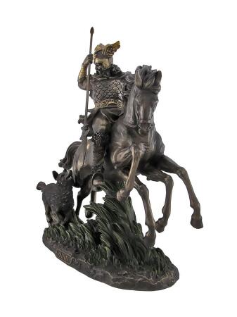 Bronzed Norse God Odin Riding Sleipner Statue alternate image