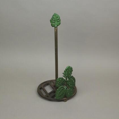 Green Cast Iron Monstera Leaf Design Countertop Paper Towel Holder - Easy Assembly - Adds Rustic Tropical Flair to Kitchen Counter Decor - 14 Inches High alternate image