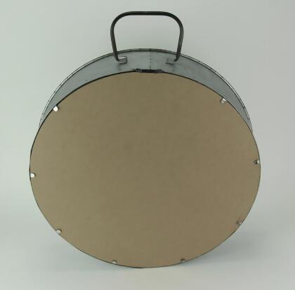Rustic Galvanized Metal Tub Frame Wall Mirror with Drawer - Industrial Western Decor - Farmhouse Style - Round 20.5 Inch Diameter - Stylish Home Accent alternate image