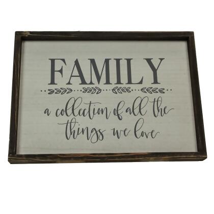 Rustic Family Quote Wooden Framed Plaque - "Family: A Collection of All the Things We Love" - Family Sentiments Wall Decor alternate image
