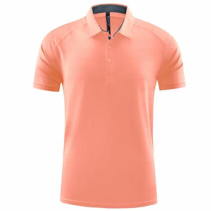 超機能POLO衫│吸濕排汗、透氣、高彈力-亮橙色-5XL 