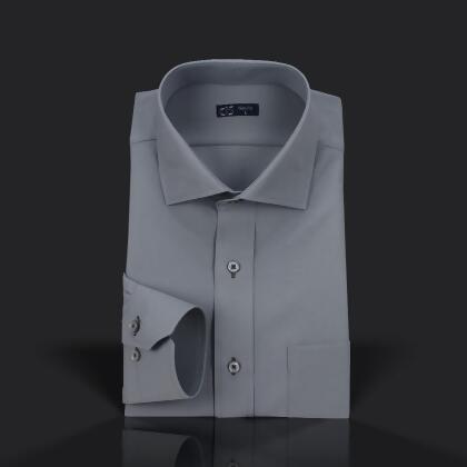經典智慧涼感商務襯衫【3色】｜Smart CoolEx 布料蚵殼紗｜冬暖夏涼、吸濕排汗、防皺、除臭、彈力-灰色-合身版(纖瘦無肚子身形)-L(16) 