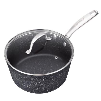 Nonstick Granite Look Sauce Pan With Glass Lid, 2 Qt. 7