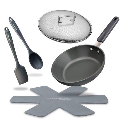 Ceramic Nonstick Stovetop Oven Frypan & Skillet with Stainless Steel Lid & Utensils - 9.5" (24cm) alternate image