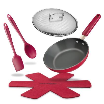 Ceramic Nonstick Stovetop Oven Frypan & Skillet with Stainless Steel Lid & Utensils - 9.5" (24cm) alternate image