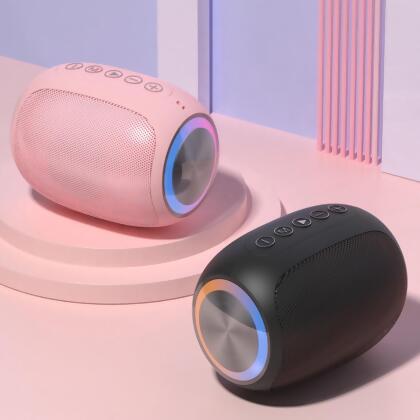 Oval Drum Bluetooth Speaker With LED Ring Light alternate image