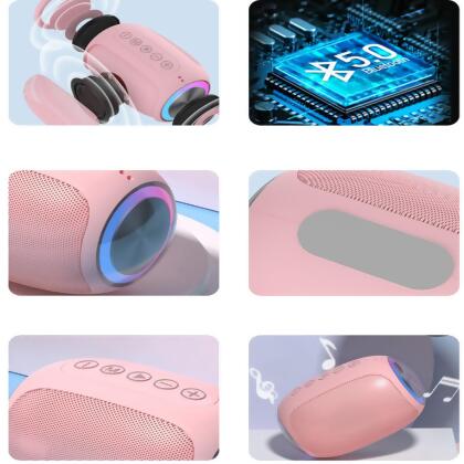 Oval Drum Bluetooth Speaker With LED Ring Light alternate image