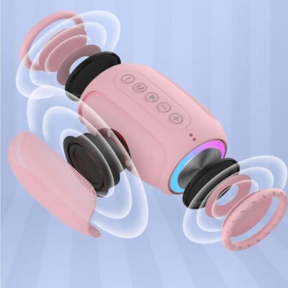 Oval Drum Bluetooth Speaker With LED Ring Light alternate image