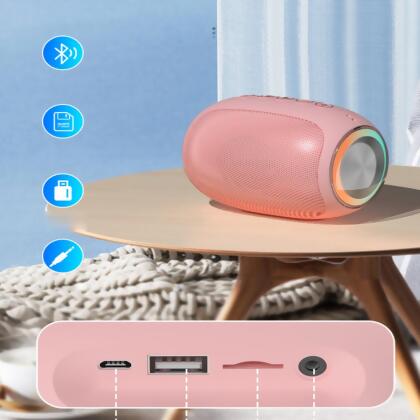 Oval Drum Bluetooth Speaker With LED Ring Light alternate image