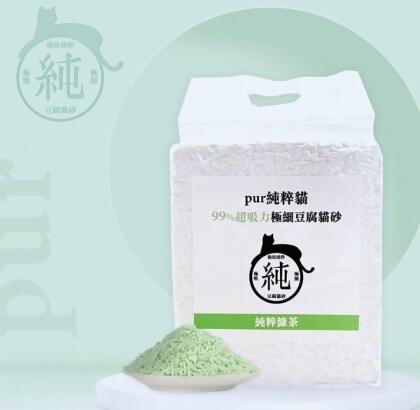 pur純粹貓凝結極細標準豆腐貓砂 / 綠茶