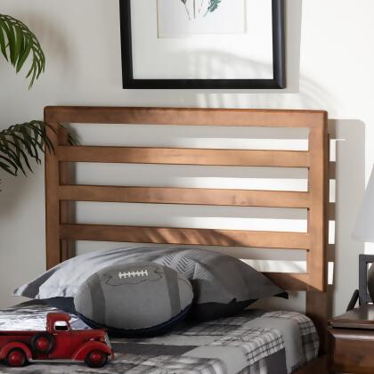 Baxton Studio Akemi Modern and Contemporary Ash Walnut Finished Wood Twin Size Headboard 