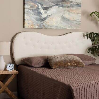 Baxton Studio Brantley Modern Cream Boucle Fabric Queen Size Headboard 