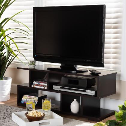 Baxton Studio Arne Modern and Contemporary Dark Brown Finished Wood TV Stand 