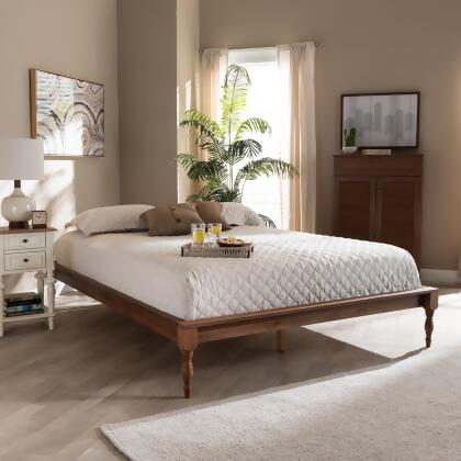 Baxton Studio Romy Vintage French Inspired Ash Wanut Finished Wood Bed Frame 