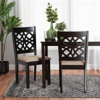 Baxton Studio Abigail Modern Fabric Wood Dining Chair Set 