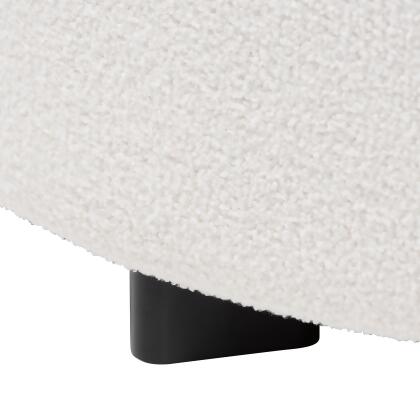 Baxton Studio Athena Modern and Contemporary Ivory Boucle Upholstered and Black Finished Wood Round Ottoman alternate image