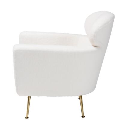 Baxton Studio Fantasia Modern and Contemporary Ivory Boucle Upholstered and Gold Metal Armchair alternate image