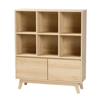 Baxton Studio Danina Japandi Oak Brown Finished Wood Bookshelf alternate image