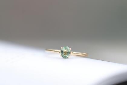 18K Green Sapphire Ring 綠色藍寶石戒指 