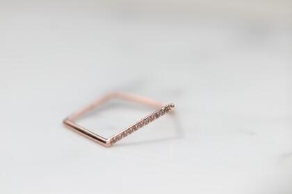 14K Pentagon Diamond Ring 五角排鑽戒指-#6~#9
