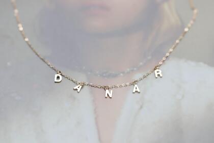 18K Initial Alphabet Name Necklace 客製化姓名項鍊-黃K金(K18YG)-5個字母 