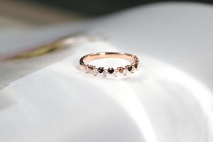 18K Love Heart Diamond Ring 愛心鑽石戒指-黃K金(K18YG)-#10~#14 