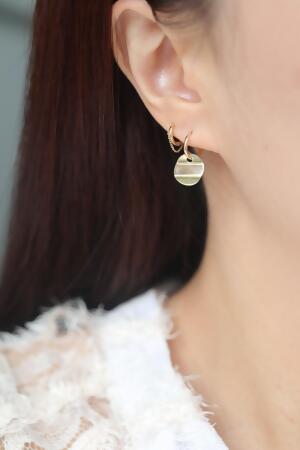14K Wave Coin Earring 波浪錢幣耳扣耳環(內徑8mm) 
