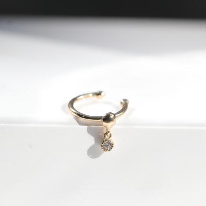 14K Drop CZ Cuff 水滴鑽耳夾 