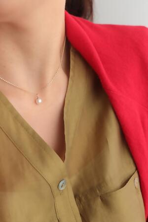 14K Tint Pearl Necklace 簡約珍珠項鍊-14K 黃K金(圓鍊) 