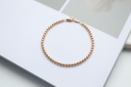 18K Ball Shape Rose Gold Bracelet 珠珠手鍊(3mm) 
