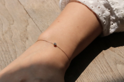 14K Unique - Piece CZ Bracelet 單鑽手鍊-CZ 