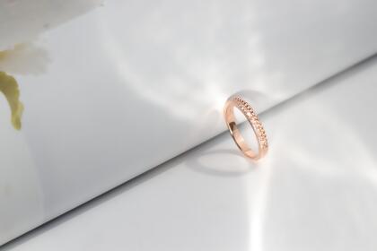 18K Ball Shape Diamond Ring 圓球鑽石戒指-玫瑰金(K18RG)-#6~#9 