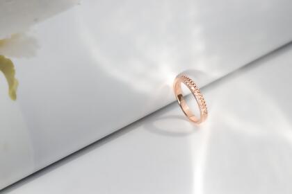18K Ball Shape Diamond Ring 圓球鑽石戒指-玫瑰金(K18RG)-#10~#14 