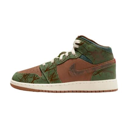 Nike Air Jordan 1 Mid SS Archaeo Brown Light Olive FQ8101 200 Kid s