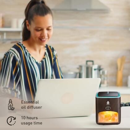Himalayan Salt Diffuser & 14 Pack Essential Oils Set alternate image
