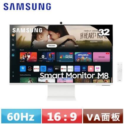 SAMSUNG三星 32型 M8 4K 智慧聯網螢幕 S32DM803UC 白色 