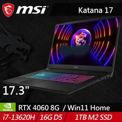 MSI微星 Katana 17 B13VFK-089TW 17.3吋電競筆電 (RTX 40 系列) 