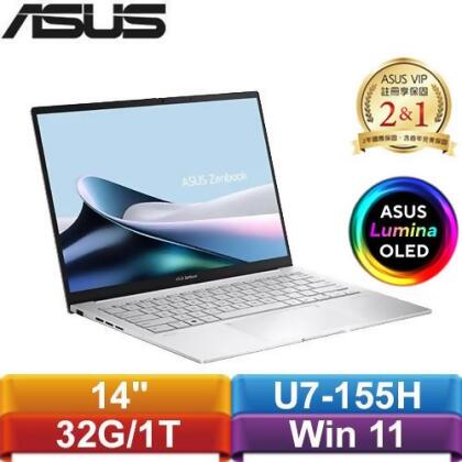 ASUS ZenBook 14 OLED UX3405MA-0152S155H 14吋輕薄筆電 銀 