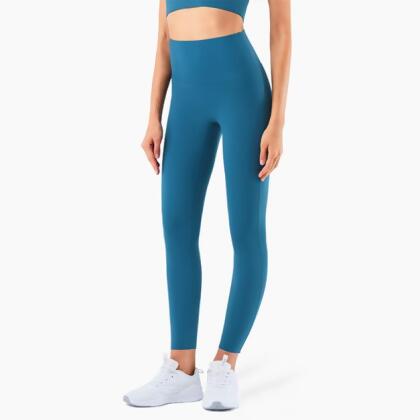 中強度 萊卡一片式剪裁高腰Legging【湖水藍】現貨 