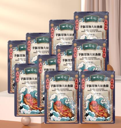 多包優惠【一味坊】碳烤手撕魷魚條 （150g 微辣）深海大魷魚 不油不膩 甜美多汁(炭烤微辣,150g,10包) 