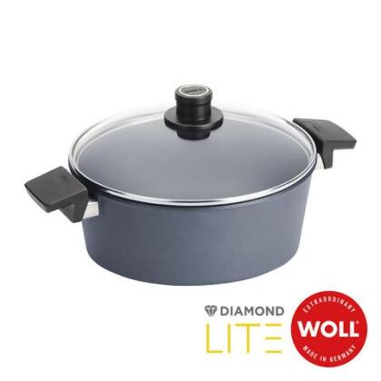 《WOLL》德國歐爾 DIAMOND LITE 新鑽石 鑄造不沾湯鍋24cm(電磁爐適用/附安全玻璃蓋) - 