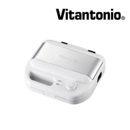 《Vitantonio》多功能計時鬆餅機&吐司烤盤_雪花白 VWH-500B-W - 