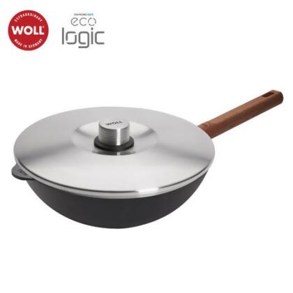 《WOLL》德國歐爾Eco Logic QXR 鑽石不沾中華炒鍋 28CM(附不鏽鋼鍋蓋) - 