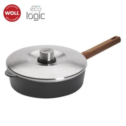《WOLL》德國歐爾Eco Logic QXR 鑽石不沾平底鍋 24CM(附不鏽鋼鍋蓋) - 