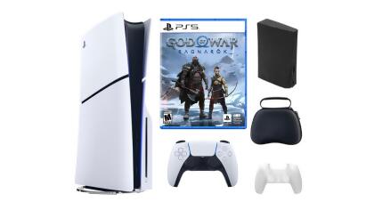 Playstation Slim Disc Bundle With Accessories, and God Of War Game 