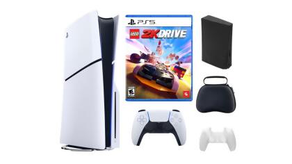 Playstation Slim Disc Bundle With Accessories, and Lego Game 