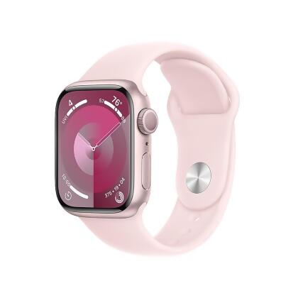 Apple Watch Series 9 GPS 41mm Pink Aluminum Case with Light Pink Sport Band 
