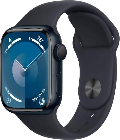 Apple Watch Series 9 GPS 41mm Midnight Aluminum Case with Midnight Sport Band - S/M